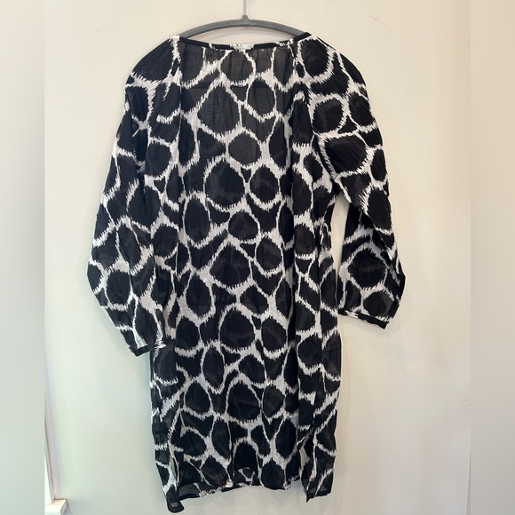 Cotton Caftan /Coverup in Chic Ikat Pattern - Picture 2 of 4